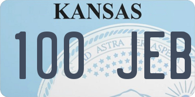 KS license plate 100JEB