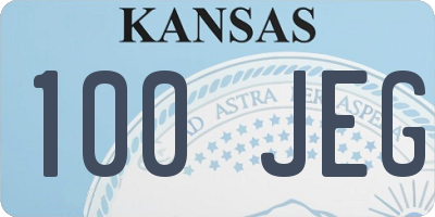 KS license plate 100JEG