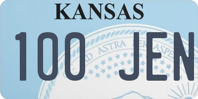 KS license plate 100JEN