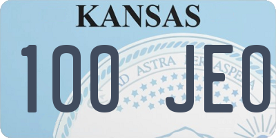 KS license plate 100JEO