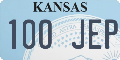 KS license plate 100JEP