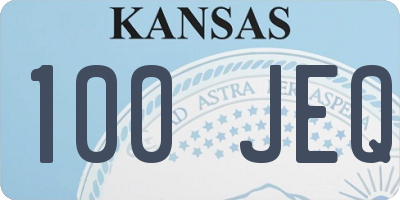 KS license plate 100JEQ