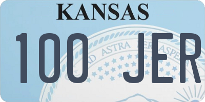 KS license plate 100JER