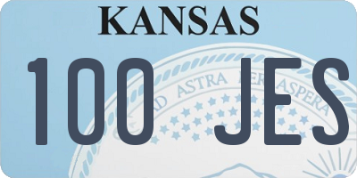 KS license plate 100JES