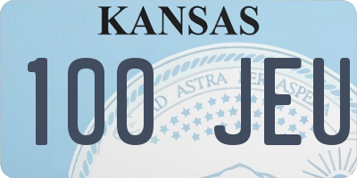 KS license plate 100JEU