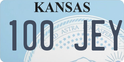 KS license plate 100JEY