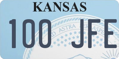 KS license plate 100JFE