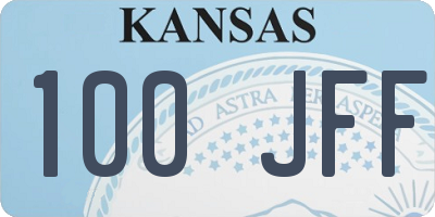 KS license plate 100JFF
