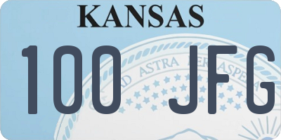 KS license plate 100JFG