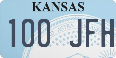 KS license plate 100JFH