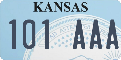 KS license plate 101AAA