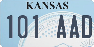KS license plate 101AAD