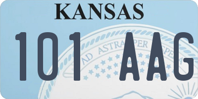 KS license plate 101AAG