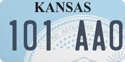 KS license plate 101AAO