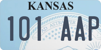KS license plate 101AAP