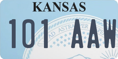 KS license plate 101AAW