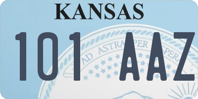 KS license plate 101AAZ