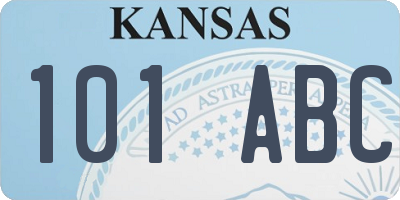 KS license plate 101ABC