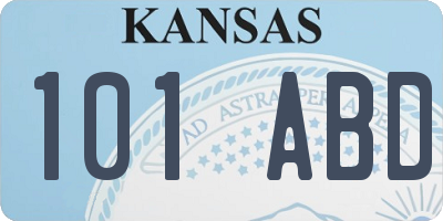 KS license plate 101ABD