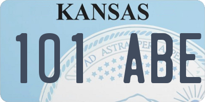 KS license plate 101ABE
