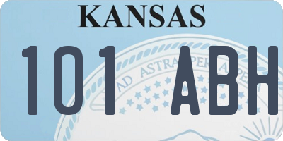 KS license plate 101ABH