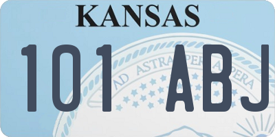 KS license plate 101ABJ