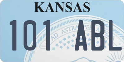 KS license plate 101ABL