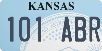 KS license plate 101ABR