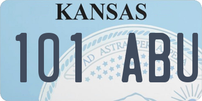 KS license plate 101ABU