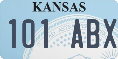 KS license plate 101ABX