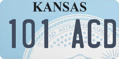 KS license plate 101ACD