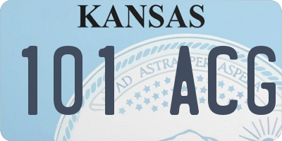 KS license plate 101ACG