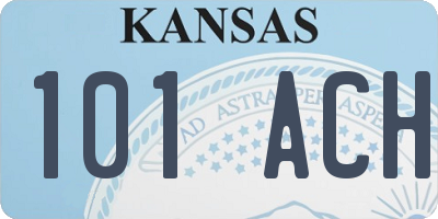 KS license plate 101ACH