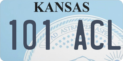 KS license plate 101ACL