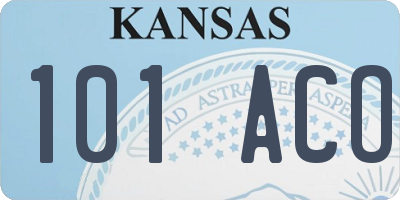 KS license plate 101ACO