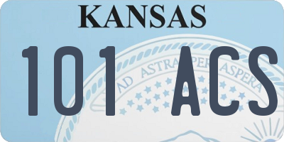 KS license plate 101ACS