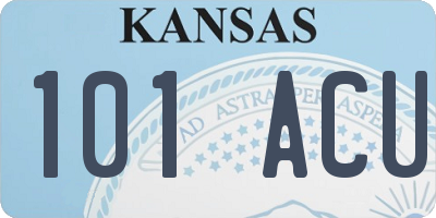 KS license plate 101ACU