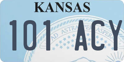 KS license plate 101ACY