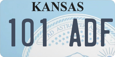 KS license plate 101ADF