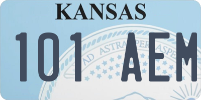 KS license plate 101AEM