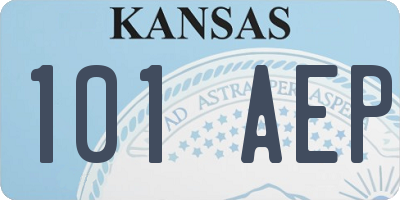 KS license plate 101AEP