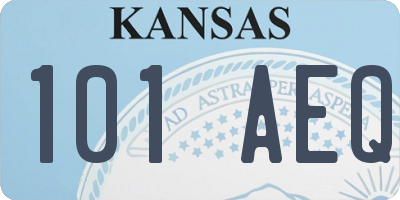 KS license plate 101AEQ