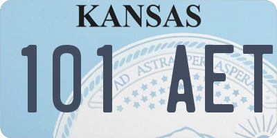 KS license plate 101AET