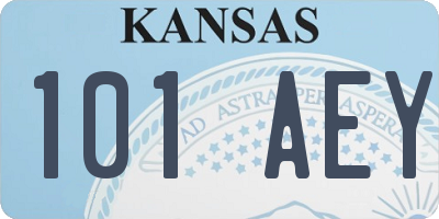 KS license plate 101AEY