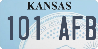 KS license plate 101AFB