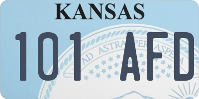 KS license plate 101AFD