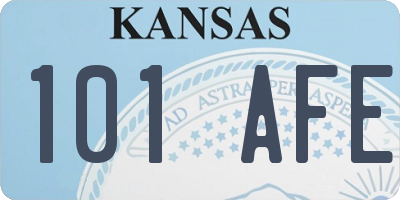 KS license plate 101AFE