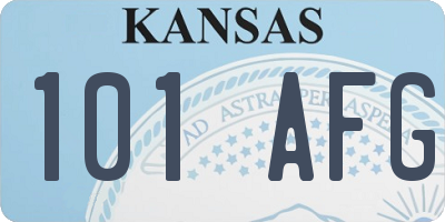 KS license plate 101AFG