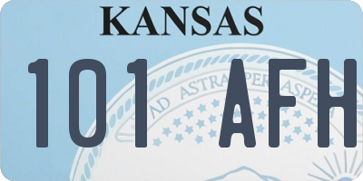 KS license plate 101AFH