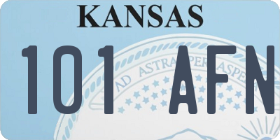 KS license plate 101AFN